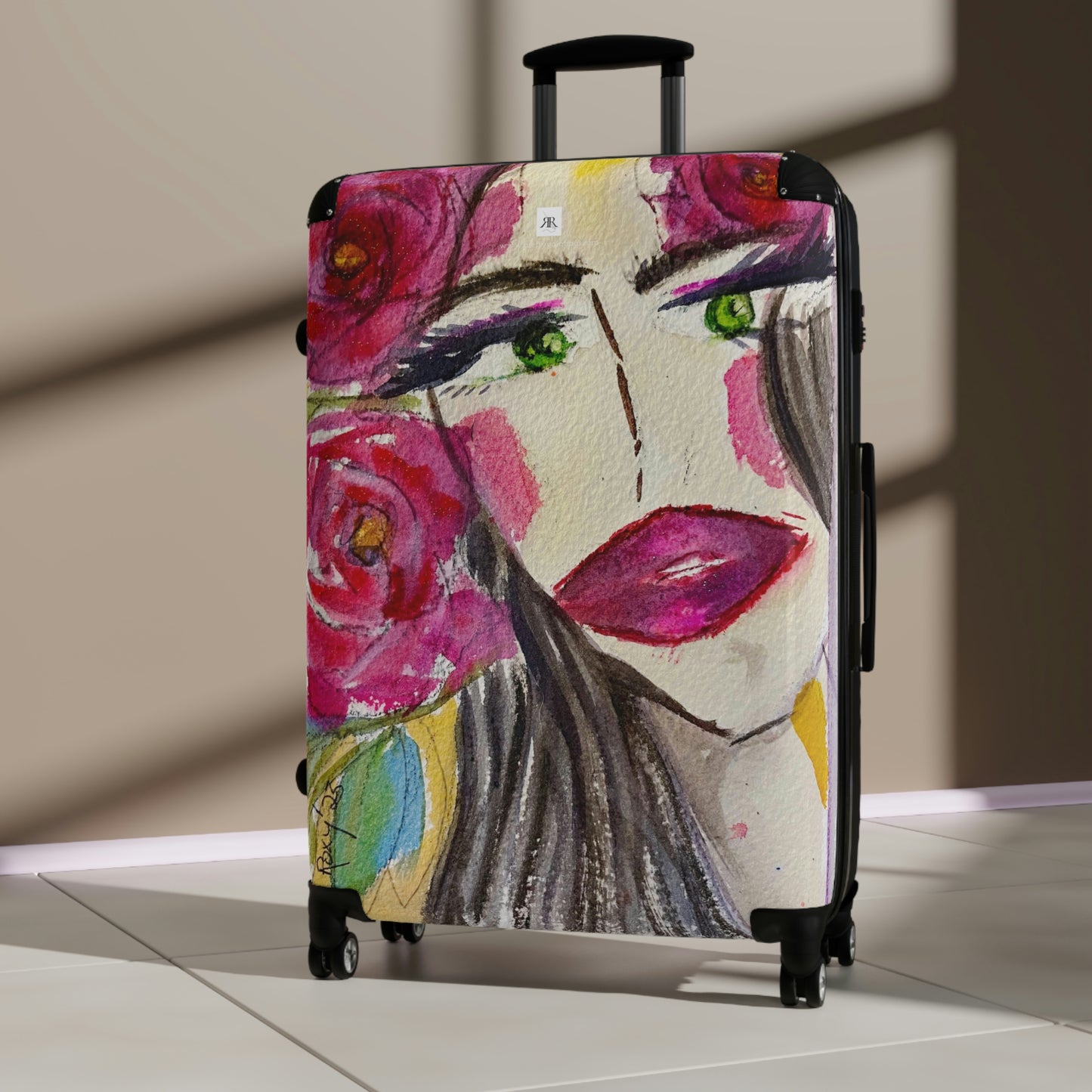 Brunette with Green Eyes "Uh-huh"  Carry on Suitcase