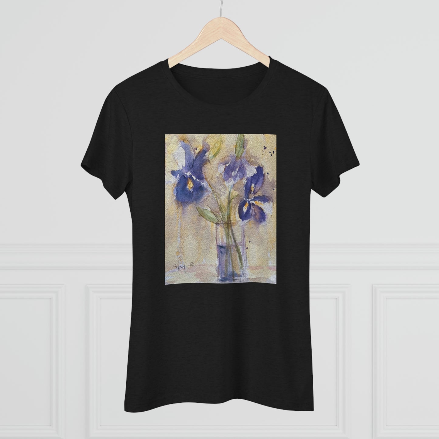 Purple Irises Camiseta ajustada Triblend Tee para mujer