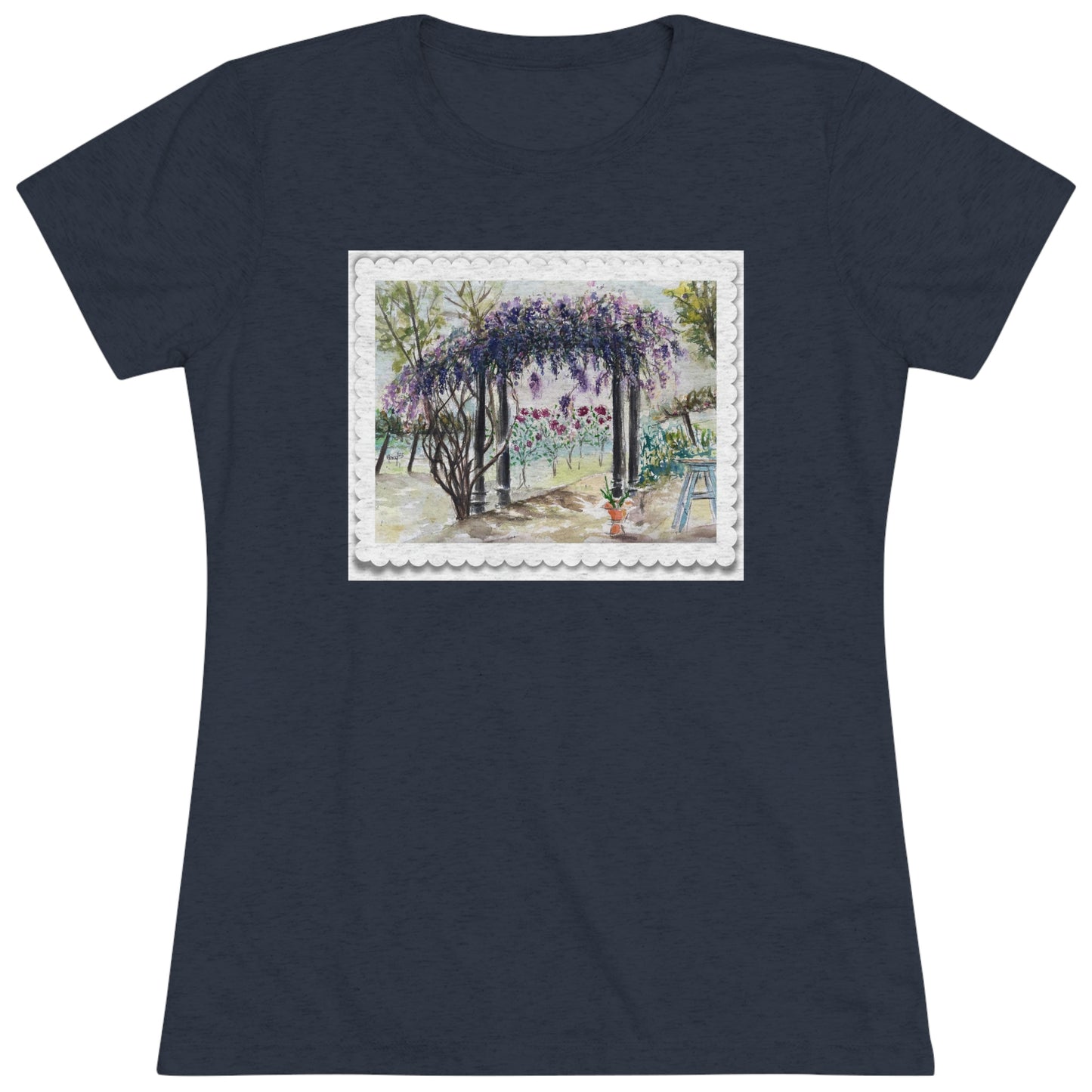 Wisteria at Somerset (Scalloped edge frame) Women's fitted Triblend Tee  tee shirt