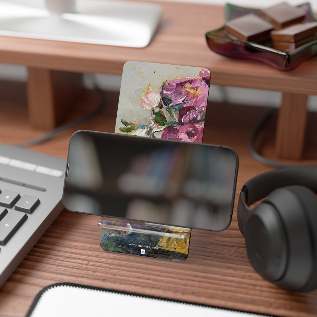 Peonies in a Yellow Vase Phone Stand