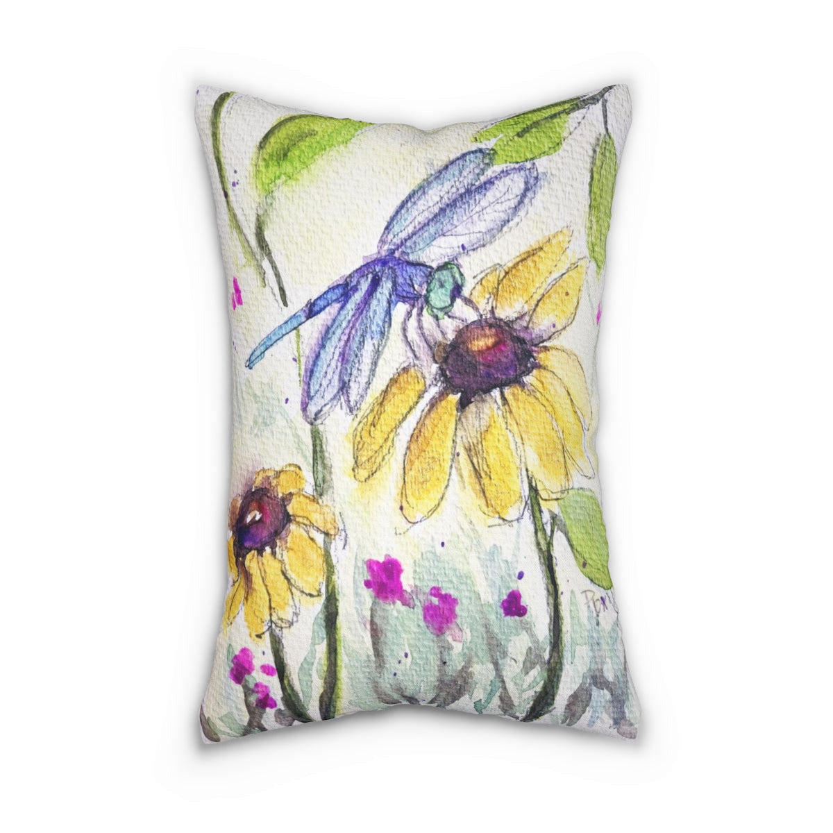 Blue Dragonfly Lumbar Pillow