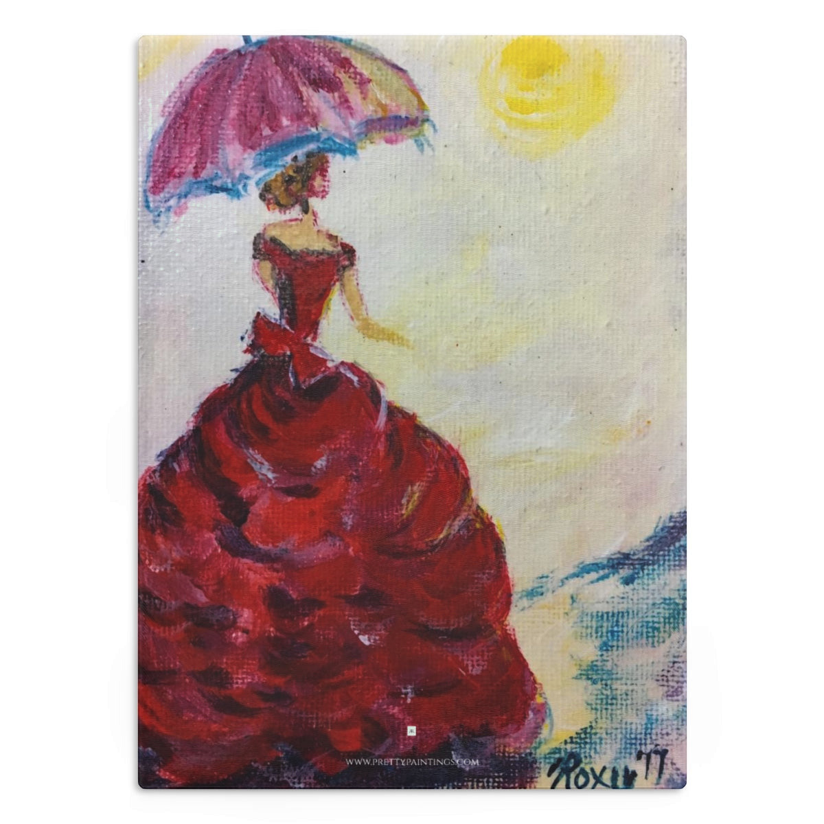 Elegant Lady with an Umbrella Glass Cutting Board