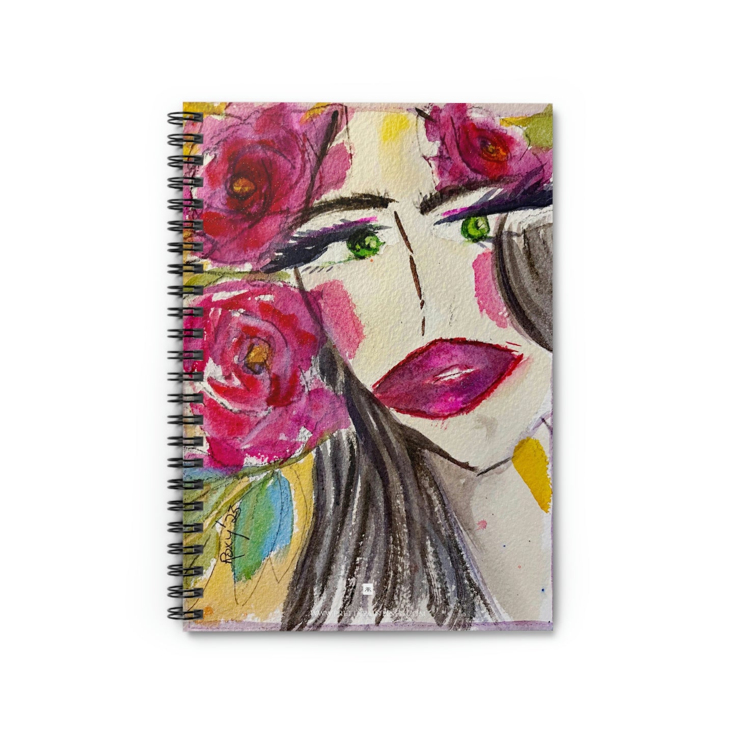 Brunette with Roses "Uh huh" Spiral Notebook