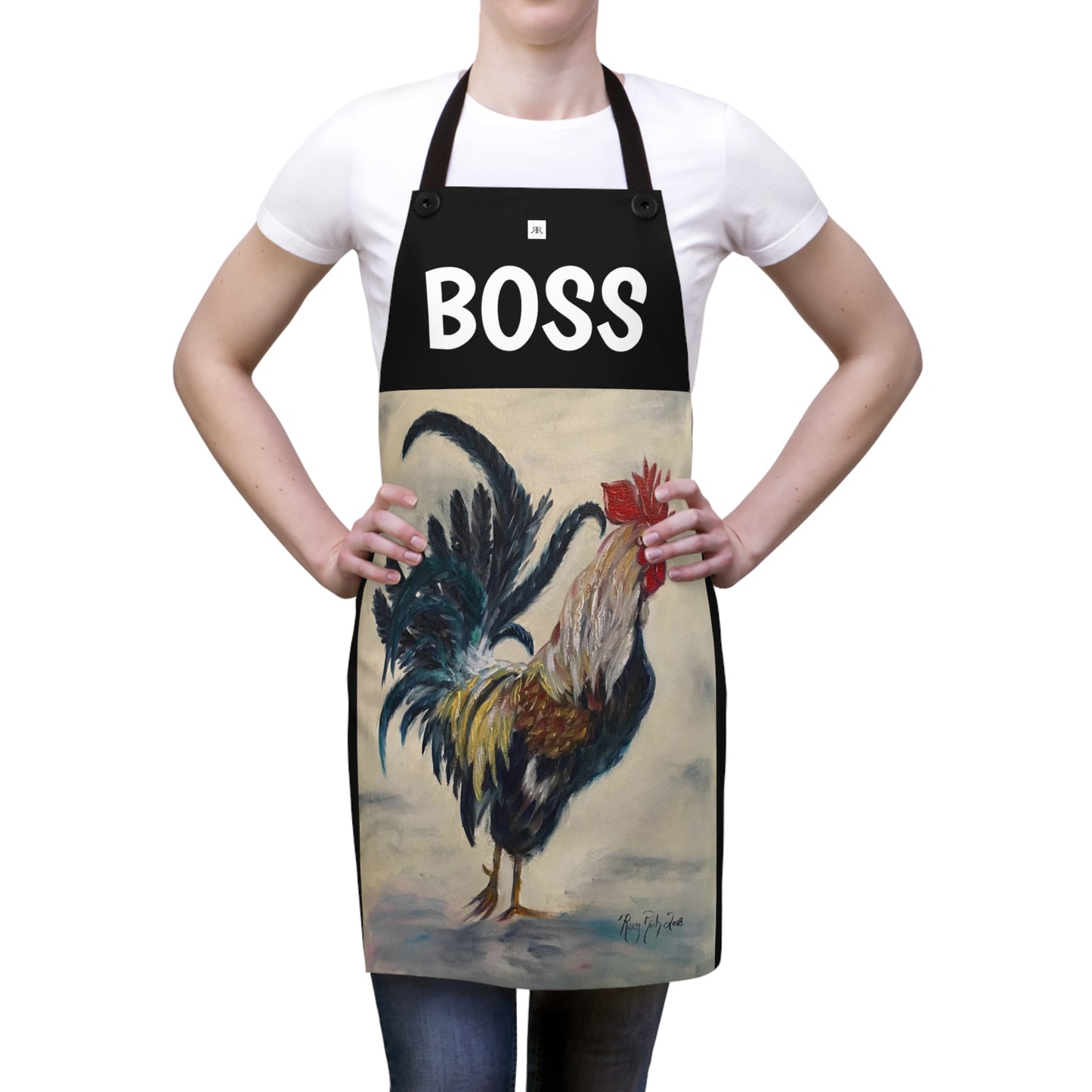 BOSS  Rooster   on black cooking Apron- Fathers Day Gift