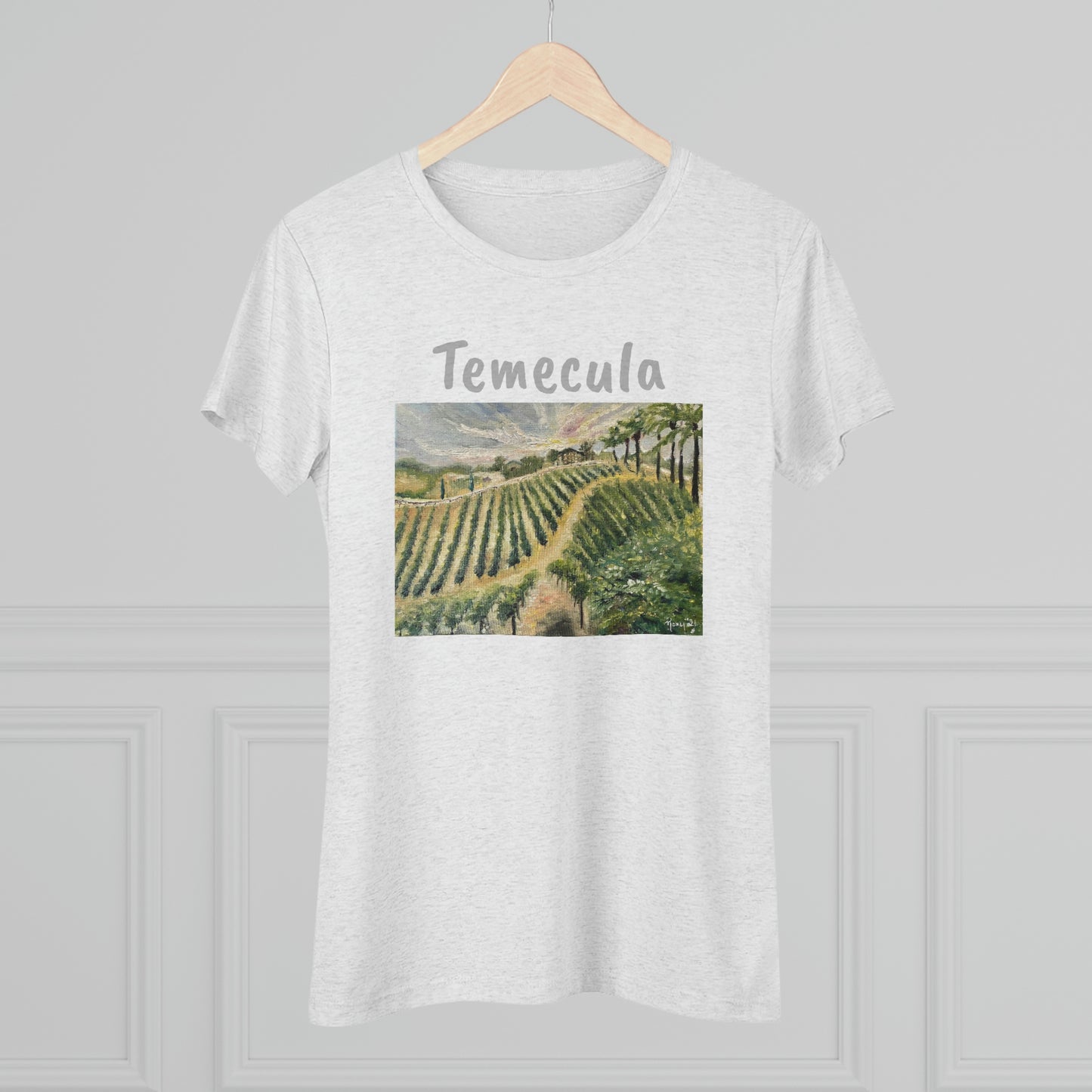 Brenda's View at Lorenzi Estate Wines Temecula Women's fitted Triblend Tee  tee shirt