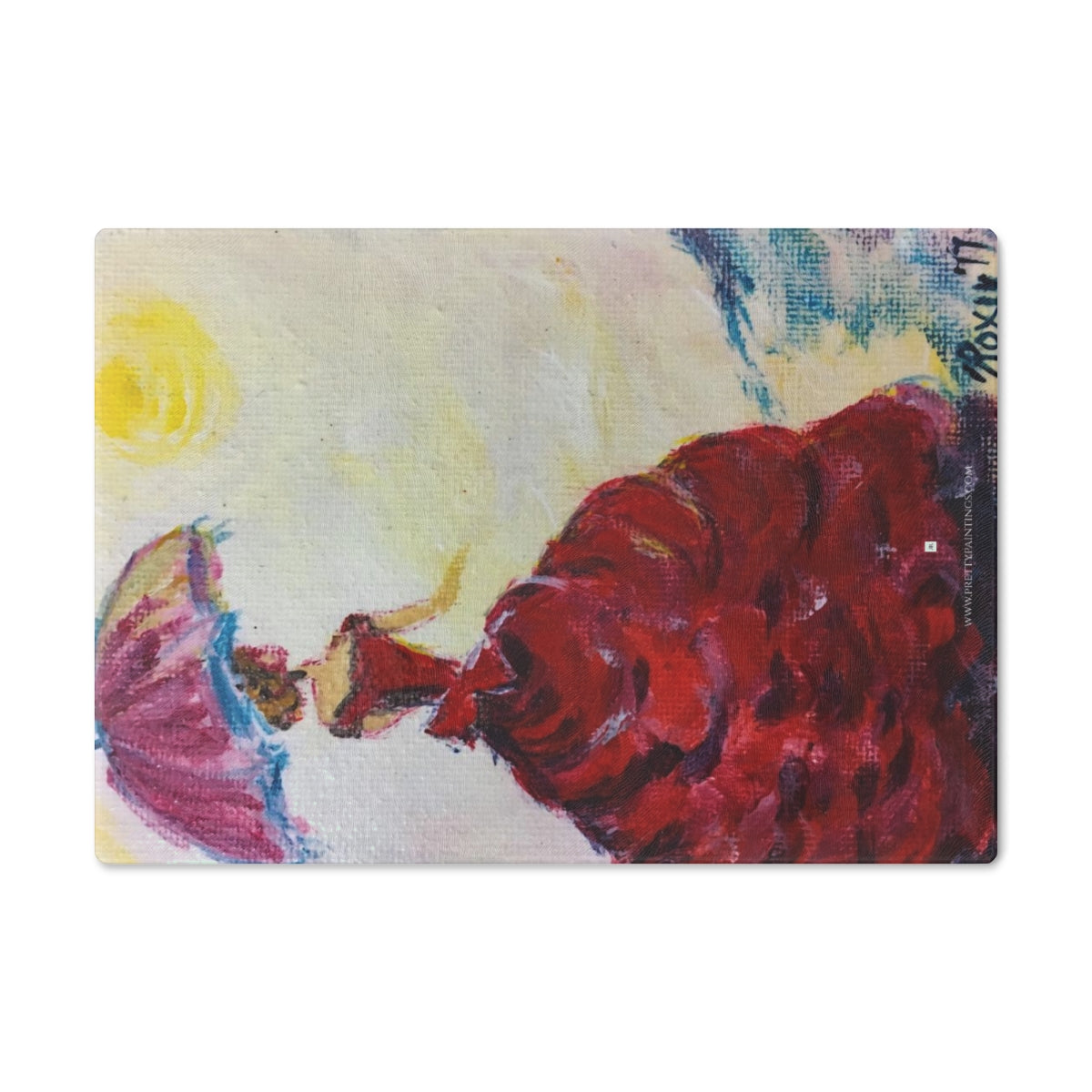 Elegant Lady with an Umbrella Glass Cutting Board