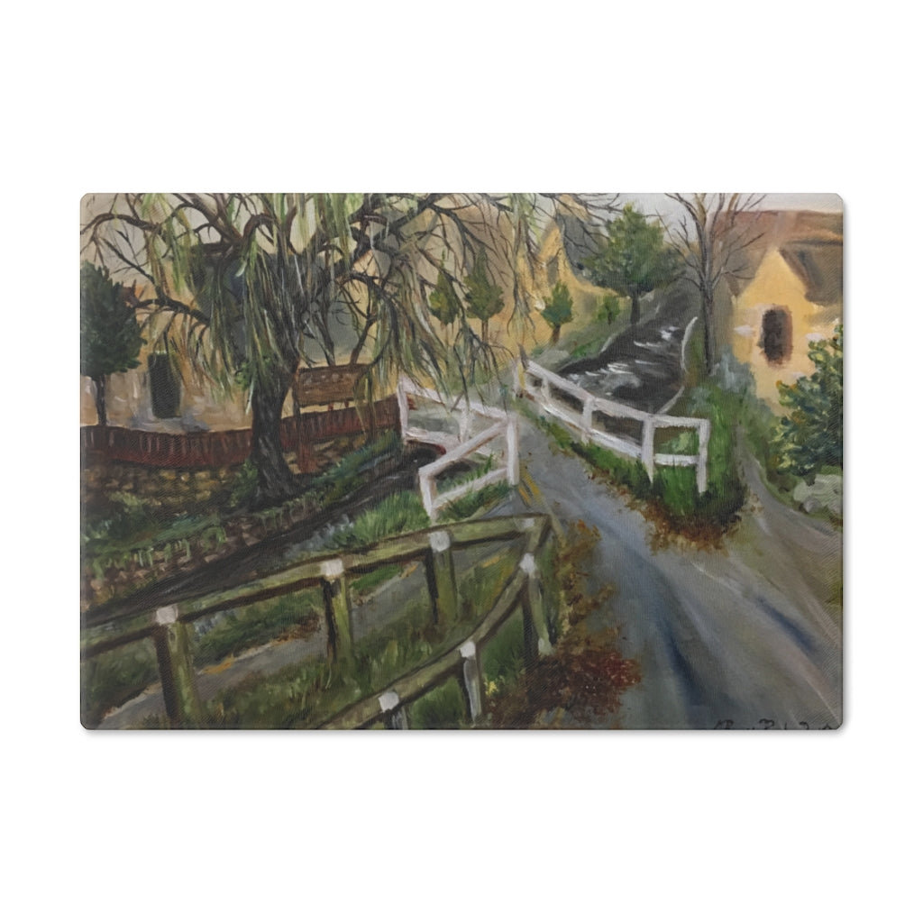 Lower Slaughter Country Inn Costwolds Glass Cutting Board