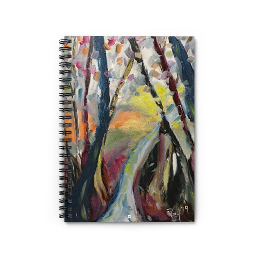 Paisaje abstracto del carril del otoño del campo de Cotswolds Cuaderno de espiral