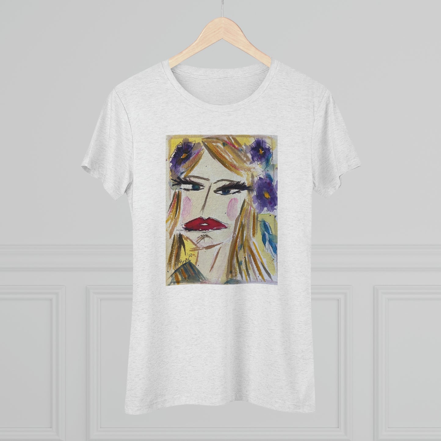 Women's fitted Triblend Tee  tee shirt  featuring "Whatever!" painting