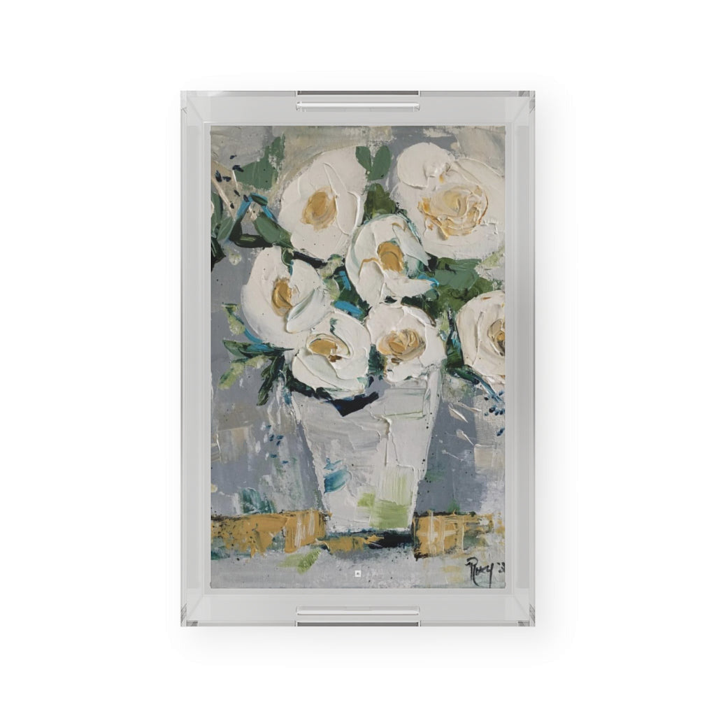 Shabby Roses Acrylic Serving Tray