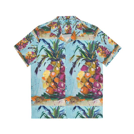 Chemise hawaïenne pour hommes Ananas Rose