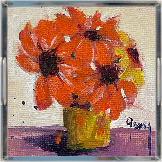 Plateau En Acrylique Tournesols d'automne