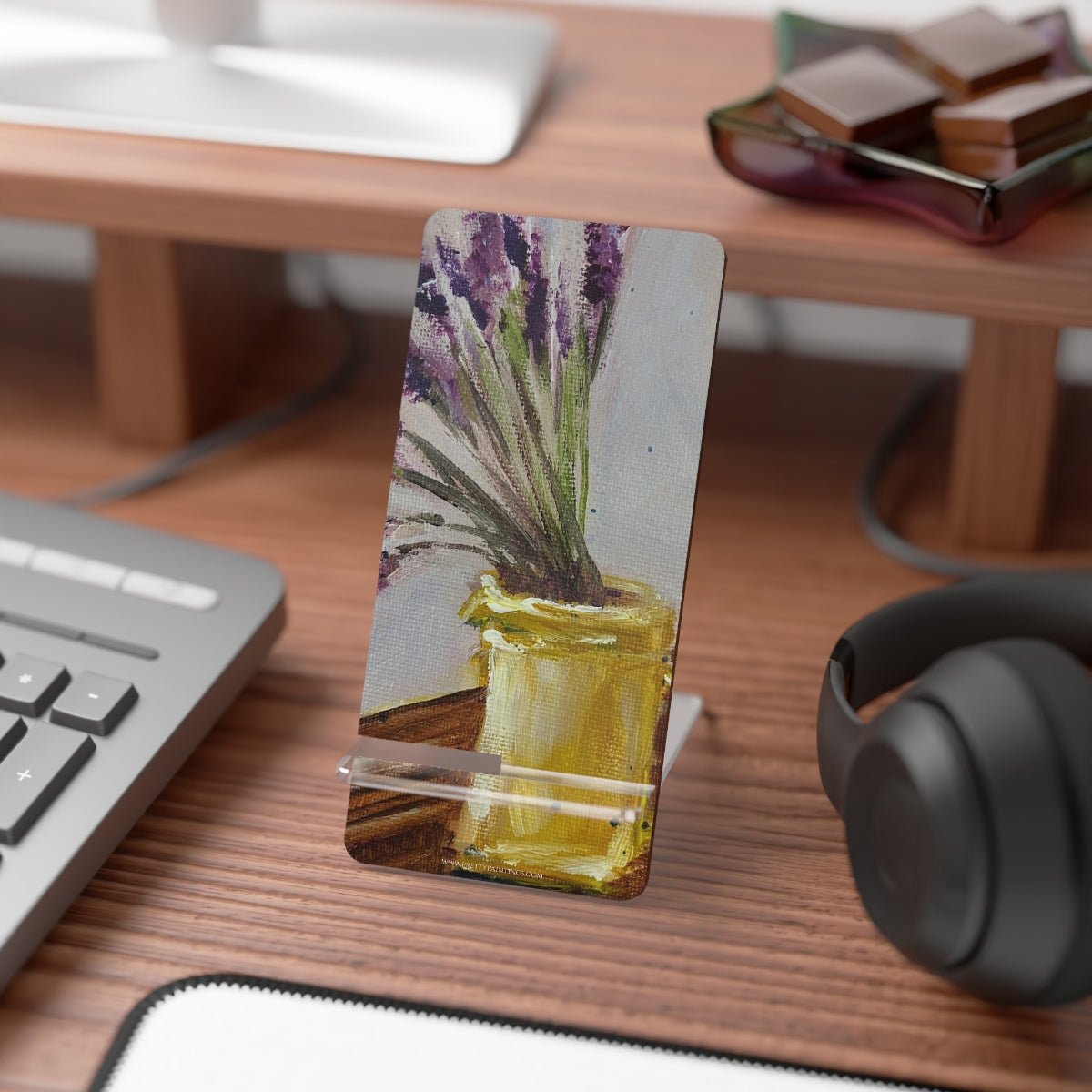 Lavender in a Yellow Pitcher Phone Stand