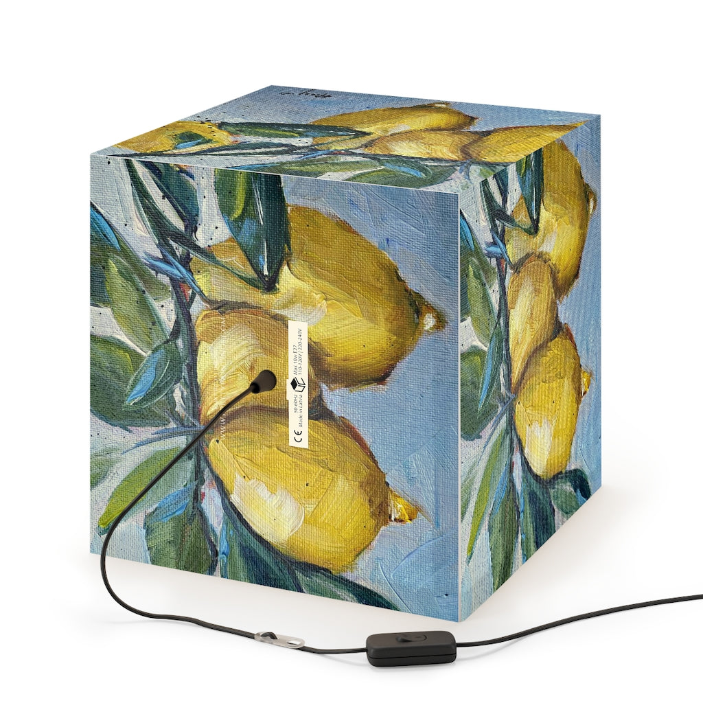 Lemons on a Branch Cube Lamp