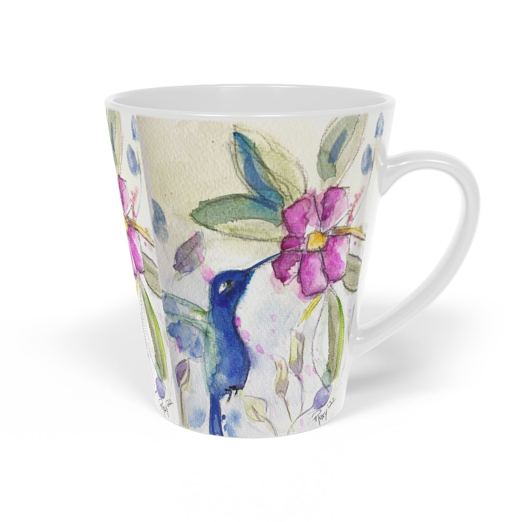Hummingbird in Spring Latte Mug, 12oz