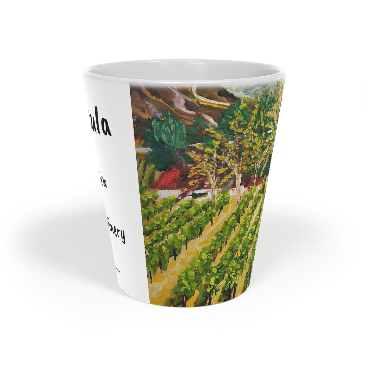 Taza Temecula Latte, 12 oz con pintura "Kirk's View at Somerset"