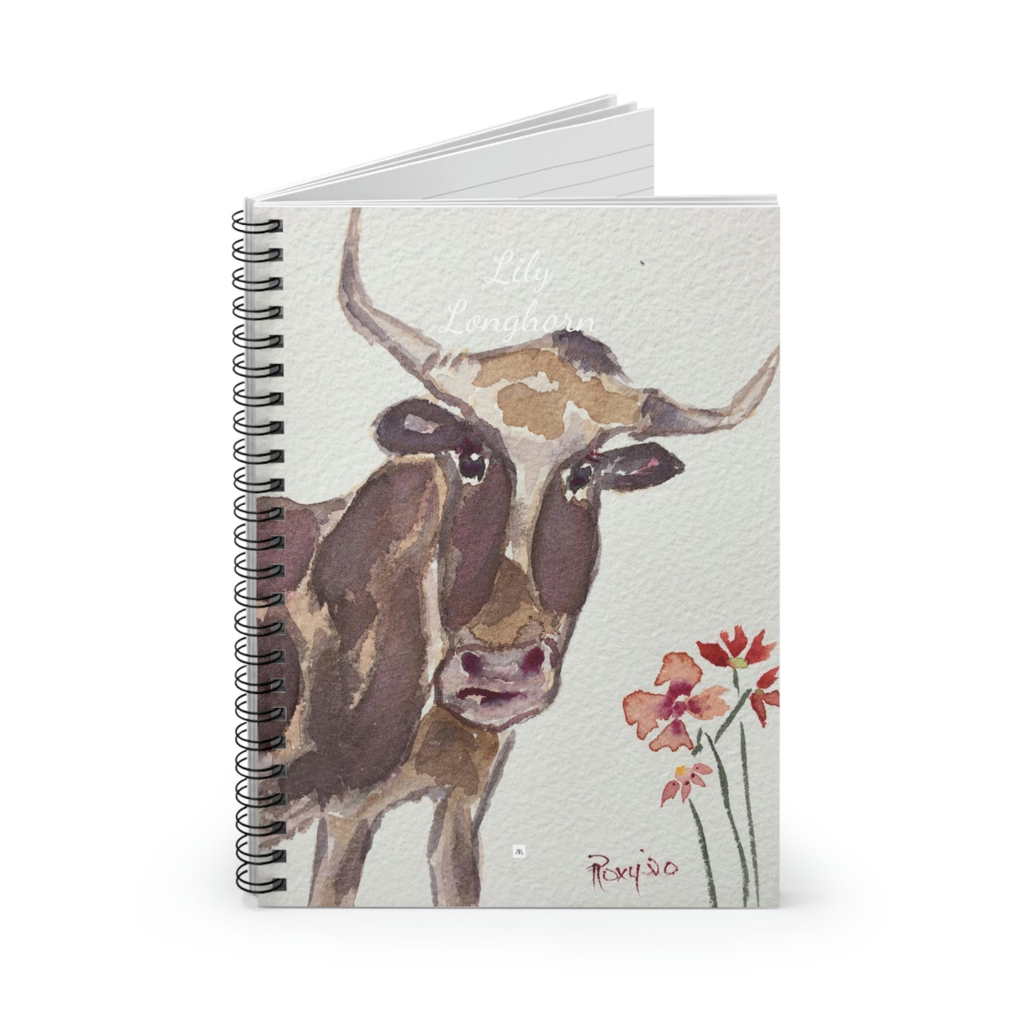 Lily Longhorn- Whimsical Cow Painting  Spiral Notebook