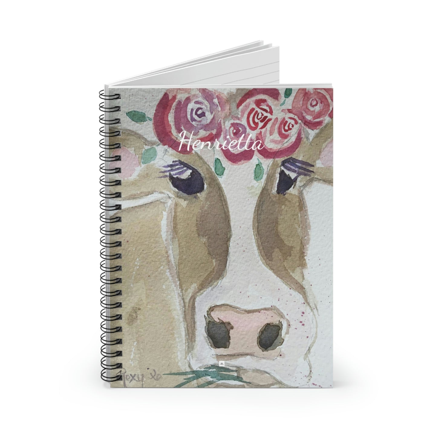 Herietta -Peinture de vache fantaisiste Cahier à spirale