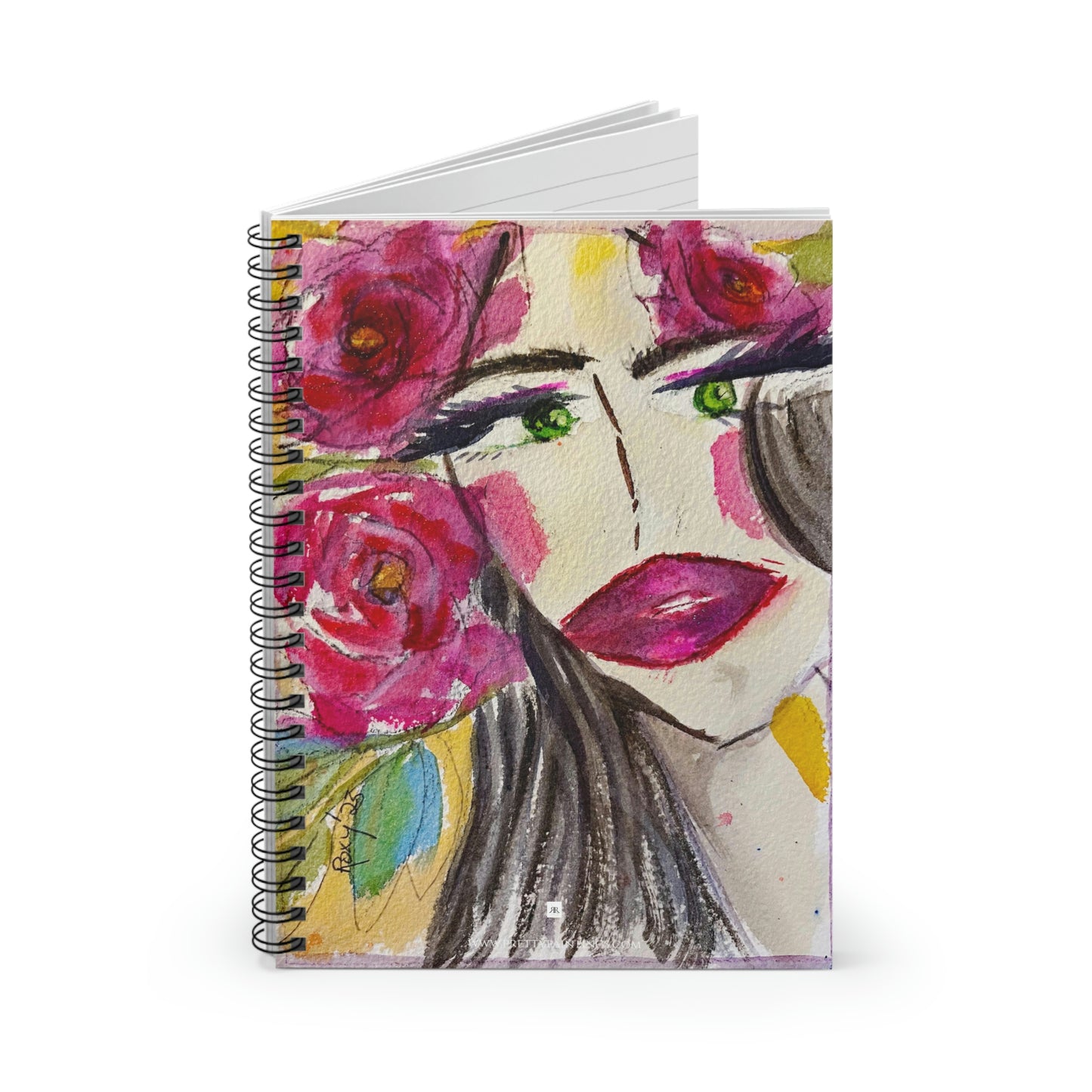 Brunette with Roses "Uh huh" Spiral Notebook