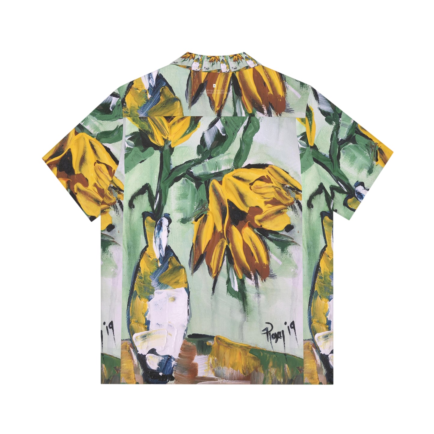 Sunflowers in a White Vase Men's Hawaiian Shirt