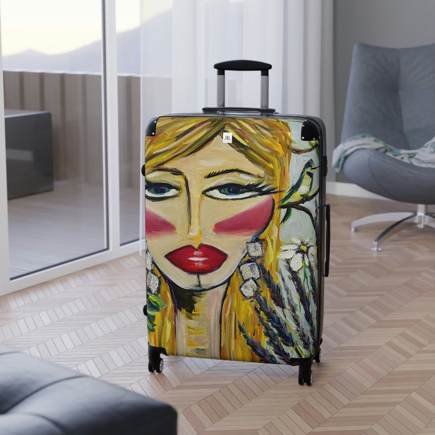 Hummingbird Lady Carry on Suitcase