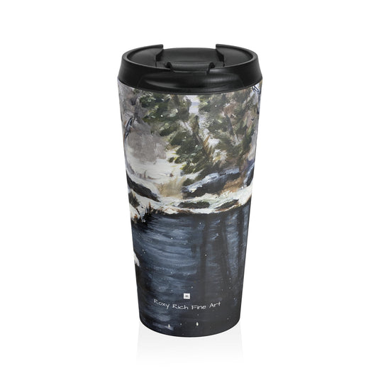 Rose Haven Garden (That day it snowed in Temecula) Stainless Steel Travel Mug