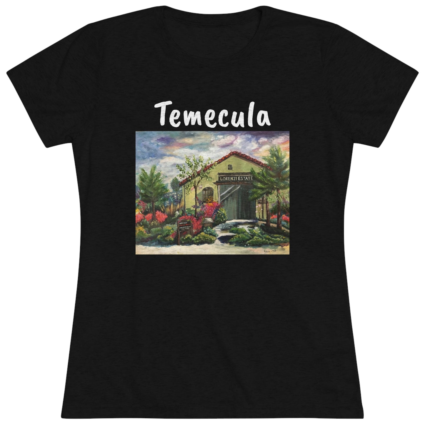 Lorenzi Estate Wines Temecula Women's fitted Triblend Tee  tee shirt