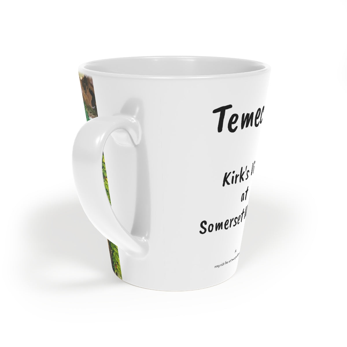 Taza Temecula Latte, 12 oz con pintura "Kirk's View at Somerset"