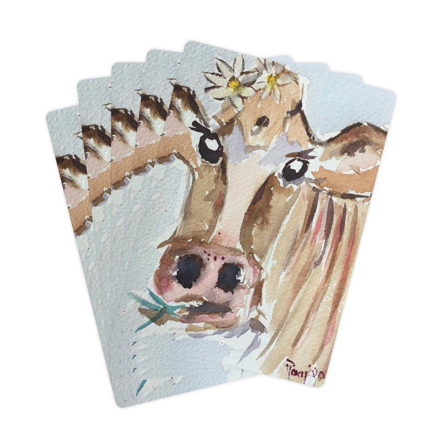 Daisy Mae -Whimsical Cow- Poker Cards/Playing Cards