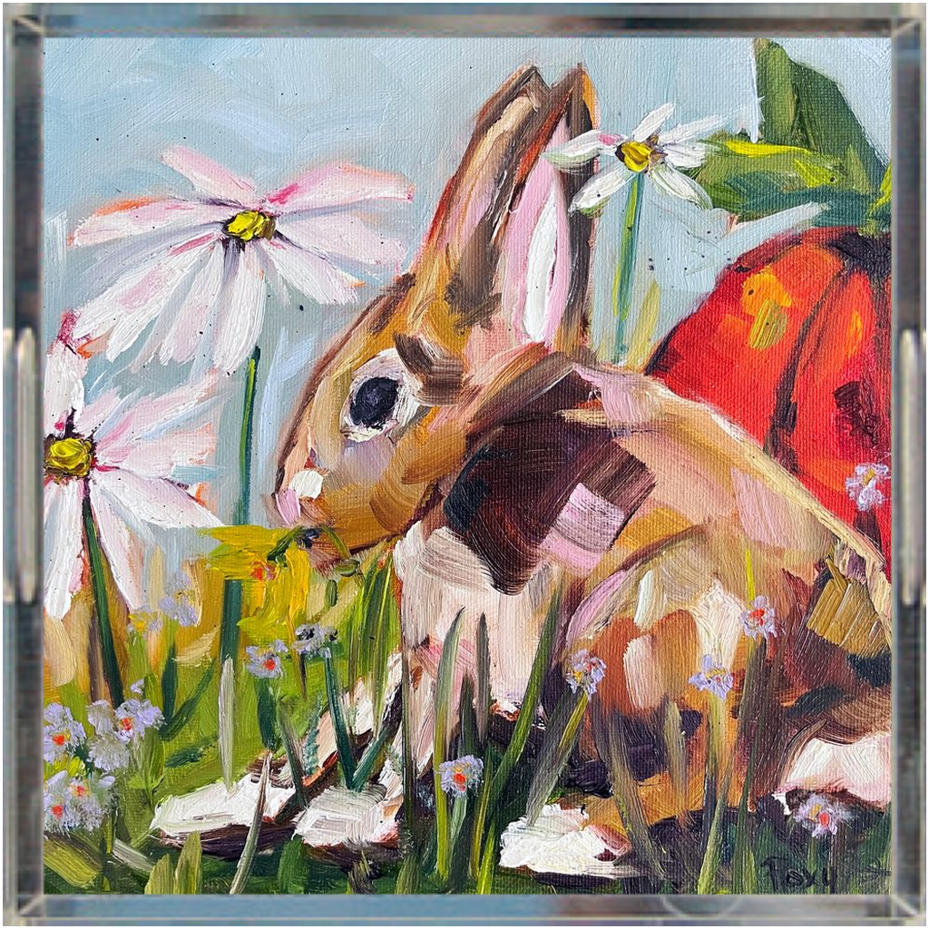 Bunny in the Garden  Acrylic Tray