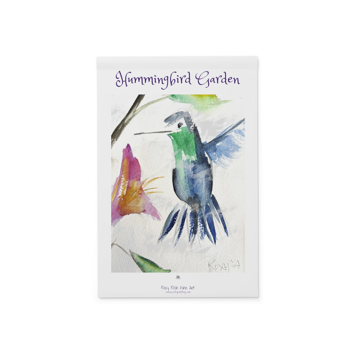 Hummingbird Floating Whimsical Garden Banner