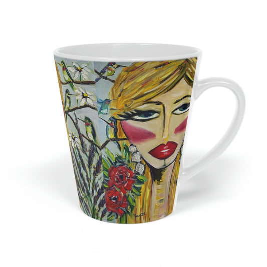 Taza Latte Lady Colibrí, 12oz