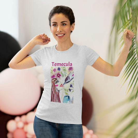 Temecula Camiseta Triblend ajustada para mujer Recuerdo de camiseta de Temecula con pintura "Ese tipo de día"