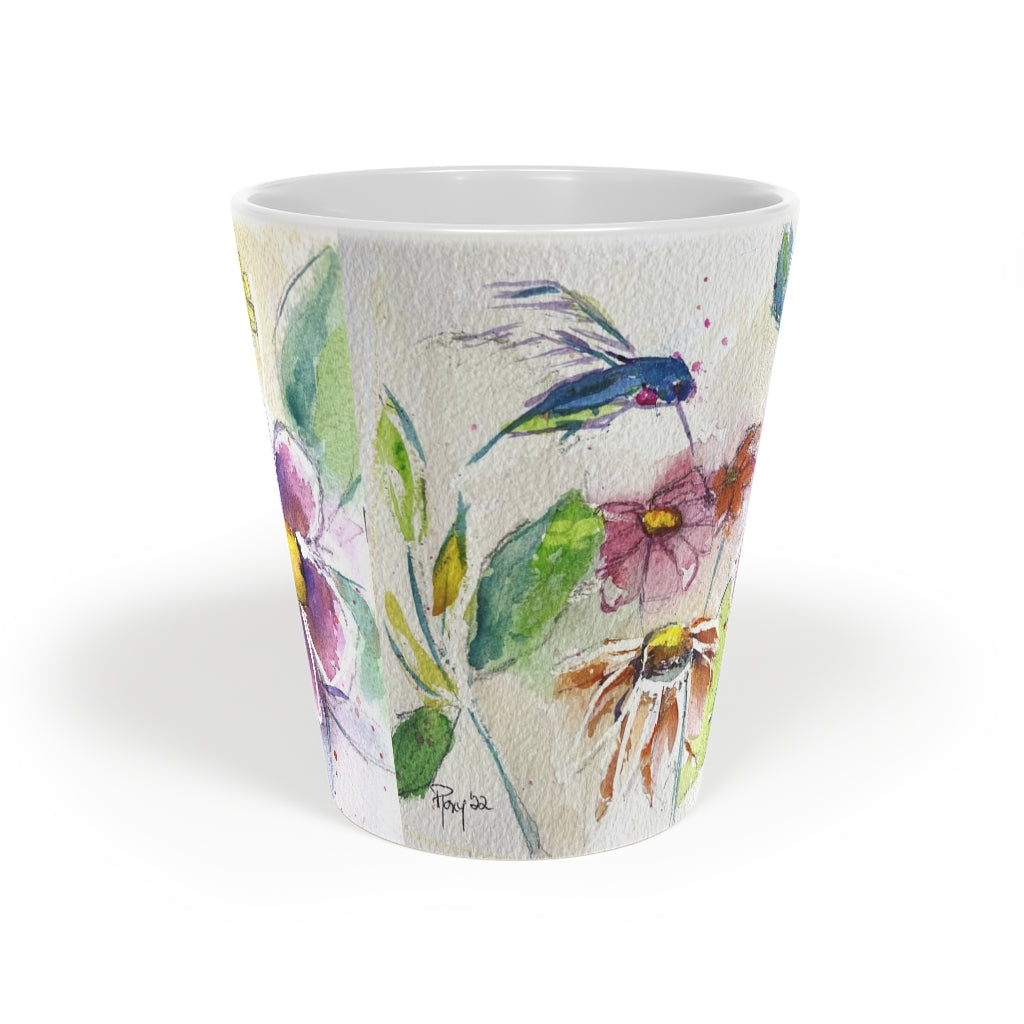 Hummingbird in the Garden  Latte Mug, 12oz