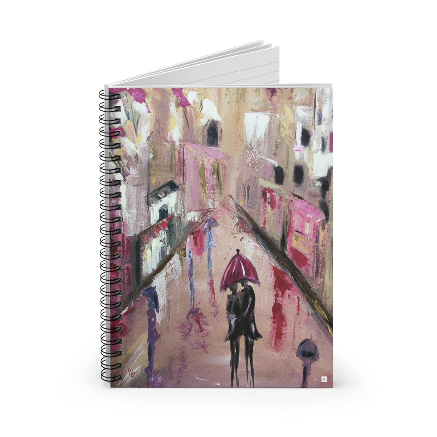 Romantic Couple "Lucky in Love" Spiral Notebook