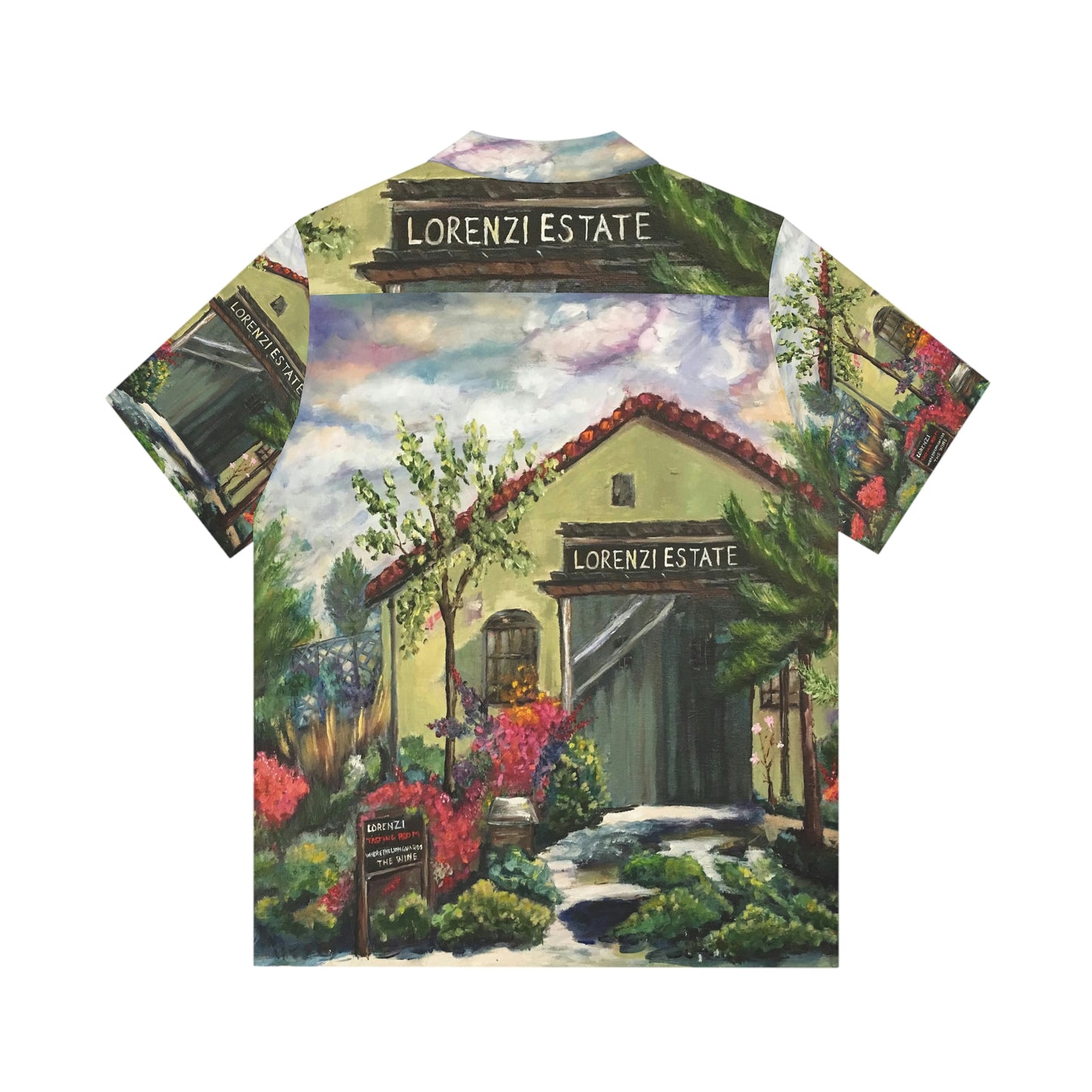 Lorenzi Estate Wines Tasting Room Entryway Original Temecula Oil Landscape Men's Hawaiian Shirt