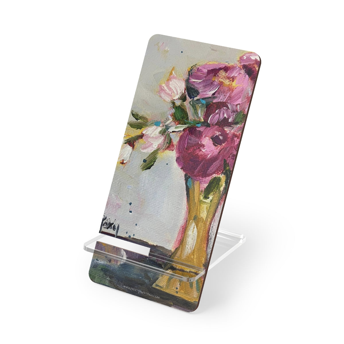 Peonies in a Yellow Vase  Phone Stand