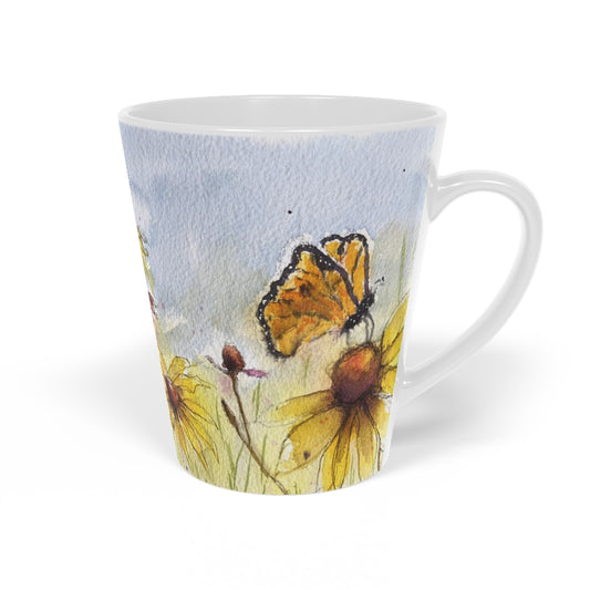 Tasse à café au lait papillon monarque, 12 oz