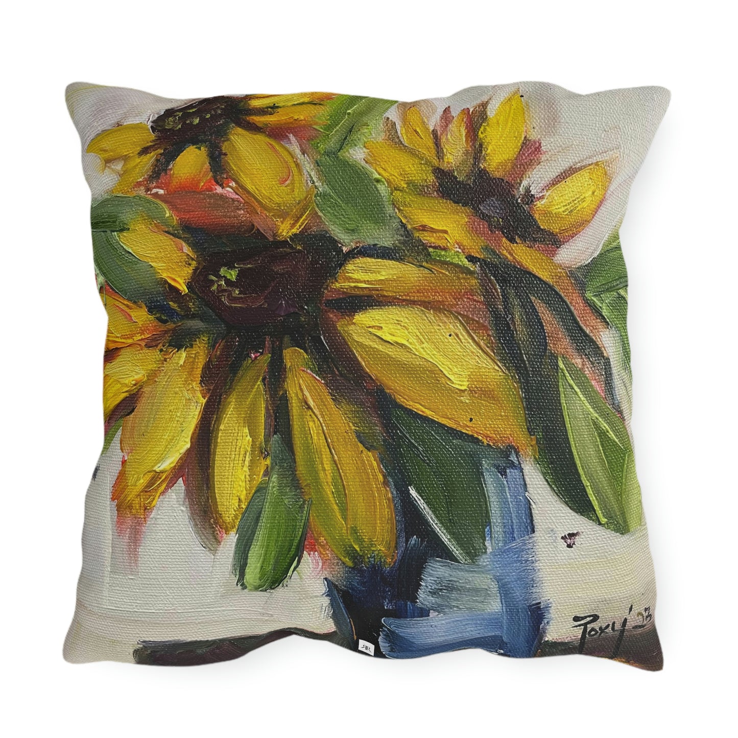 Fluffy Sunflowers Outdoor Pillows