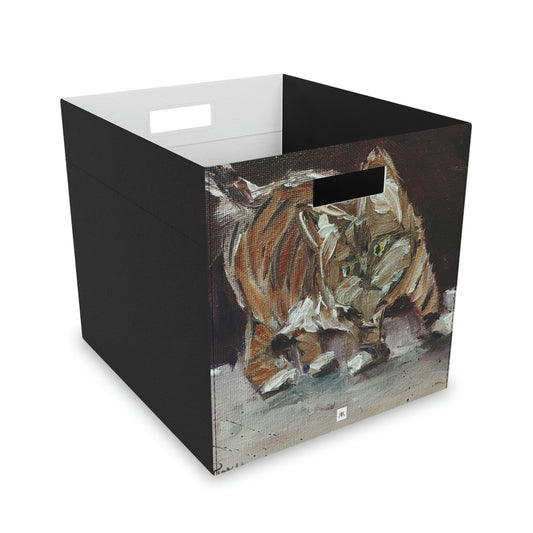 Adorable boîte de rangement en feutre "Toulouse" chaton tigré