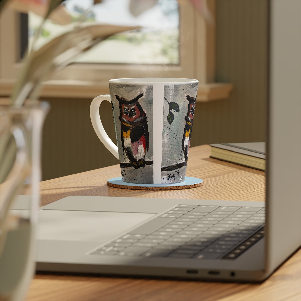 Brown Barn Owl  Latte Mug, 12oz