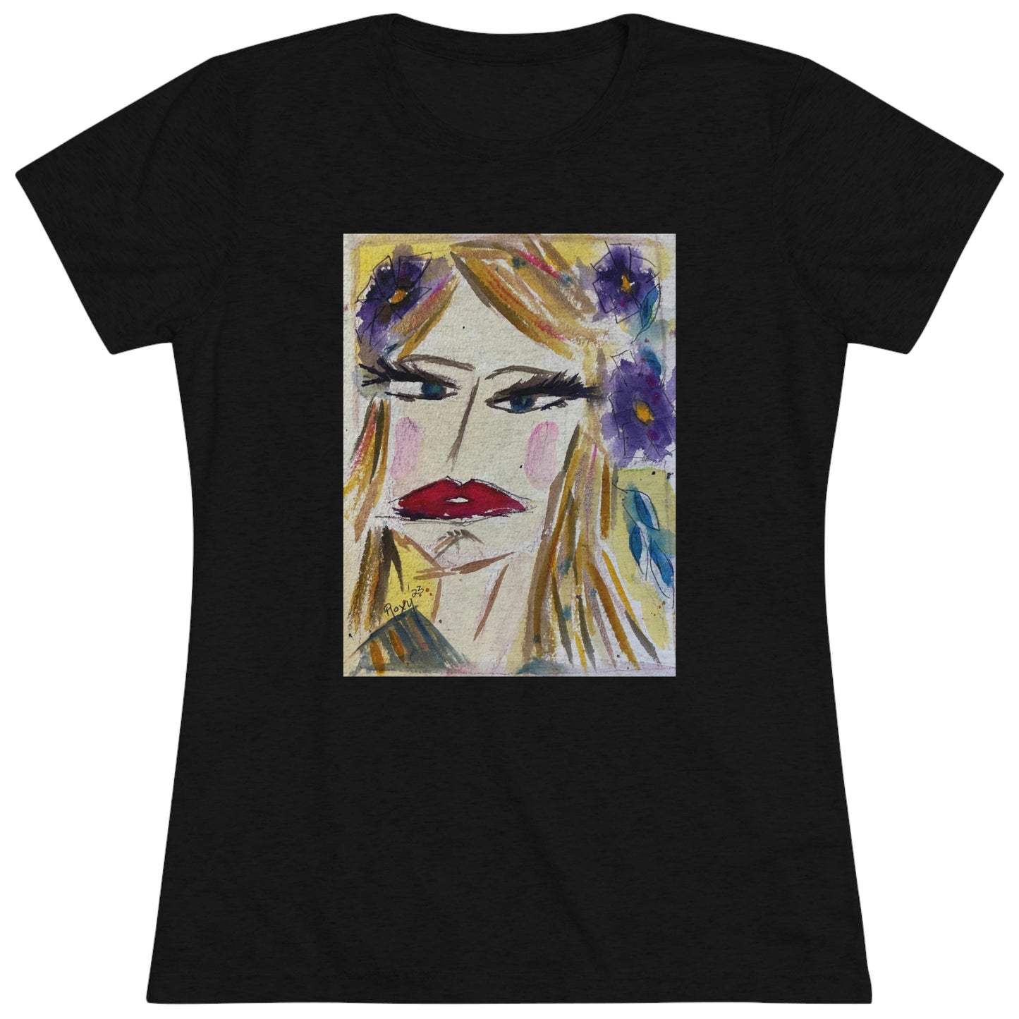 Women's fitted Triblend Tee  tee shirt  featuring "Whatever!" painting