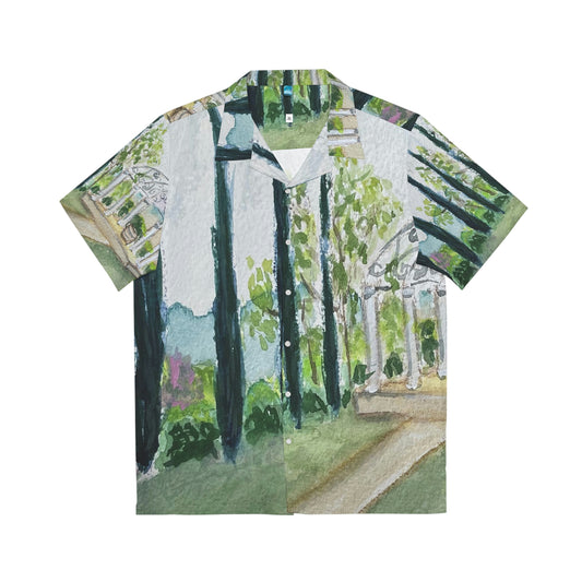 The Gazebo at GBV Winery Temecula Original Watercolor Landscape Men's Hawaiian Shirt