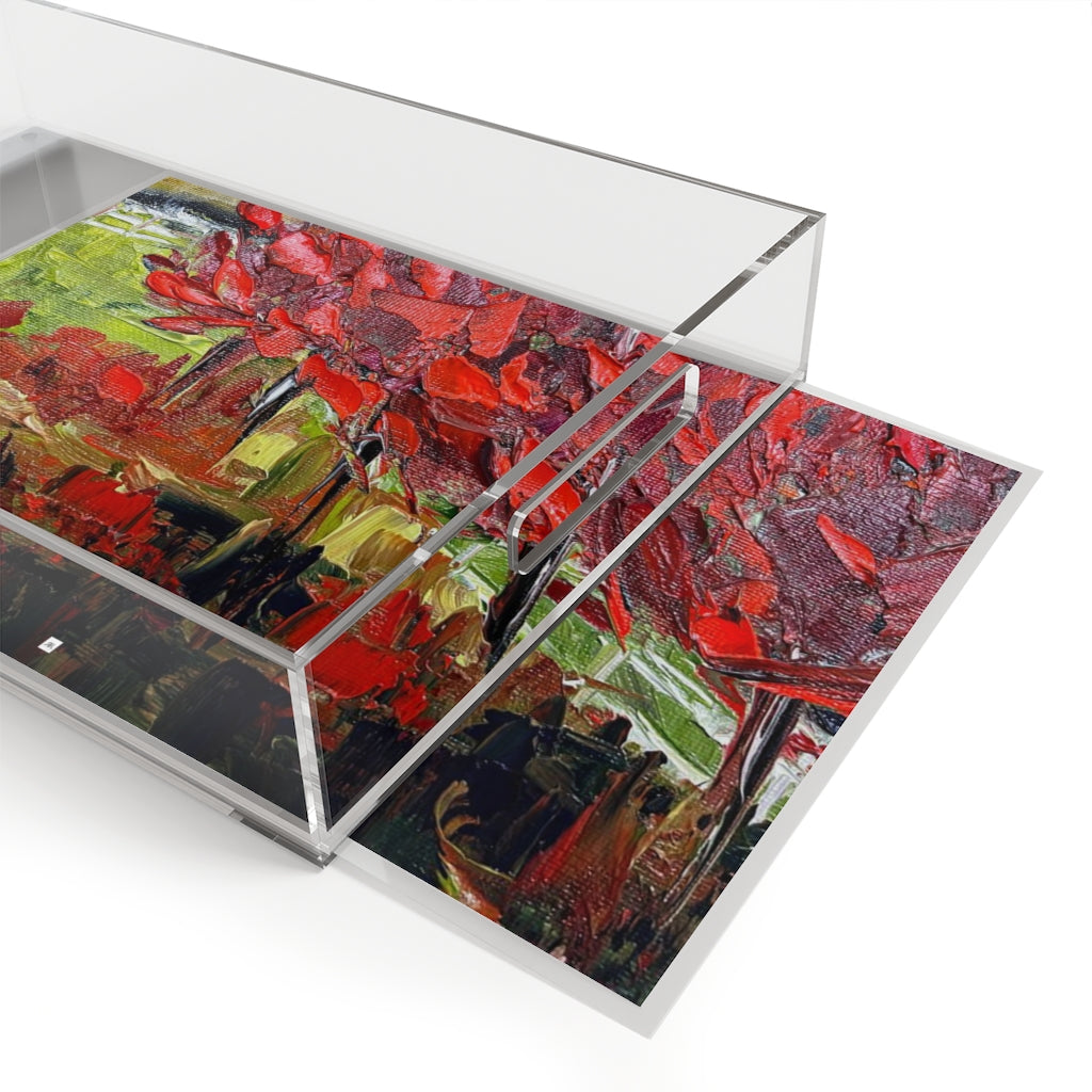Abstract Red Maples  Acrylic Tray