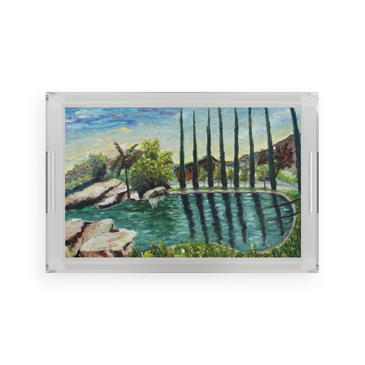 The Pond at Gershon Bachus Vintners  Acrylic Tray