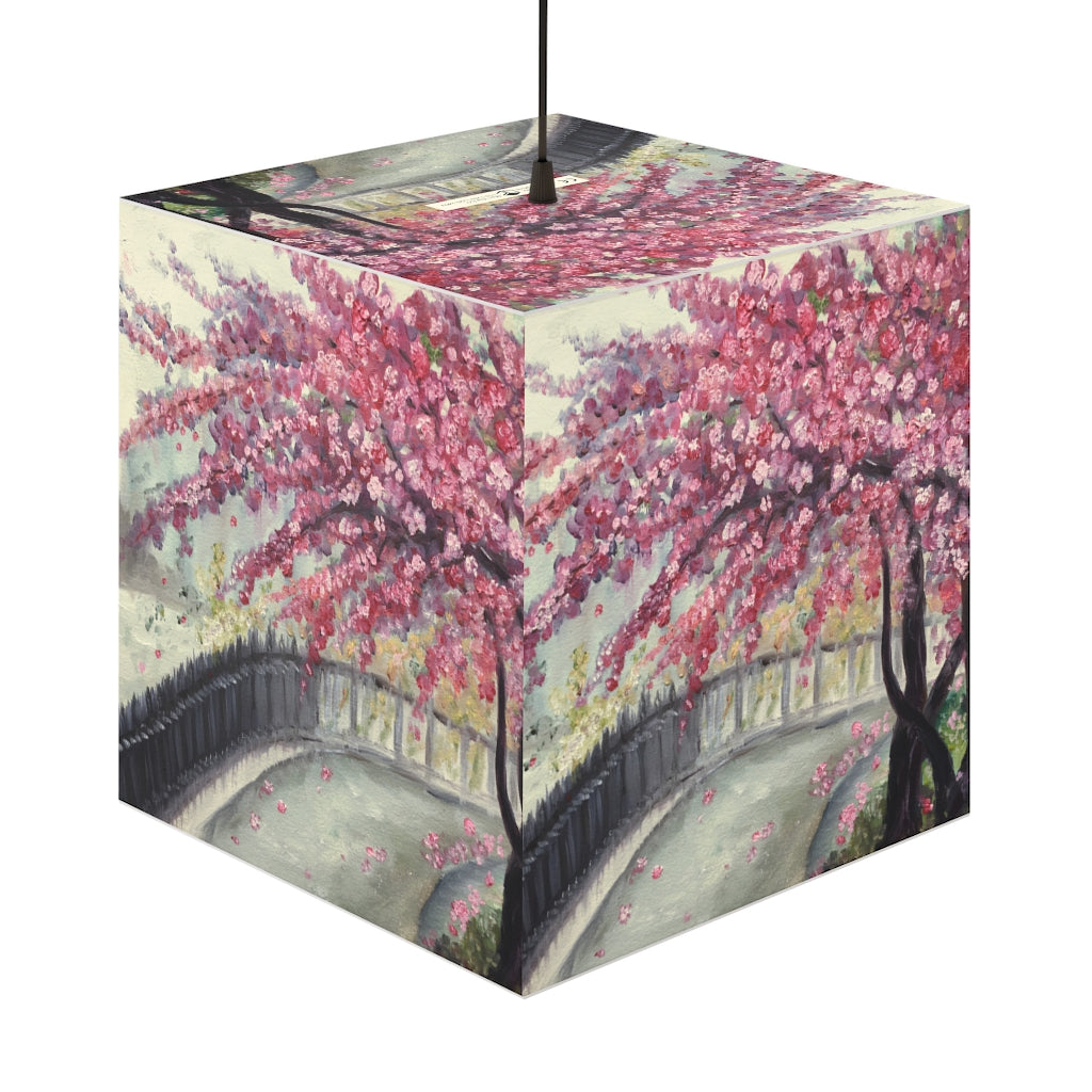 "April in Paris" Cherry Blossoms Cube Lamp