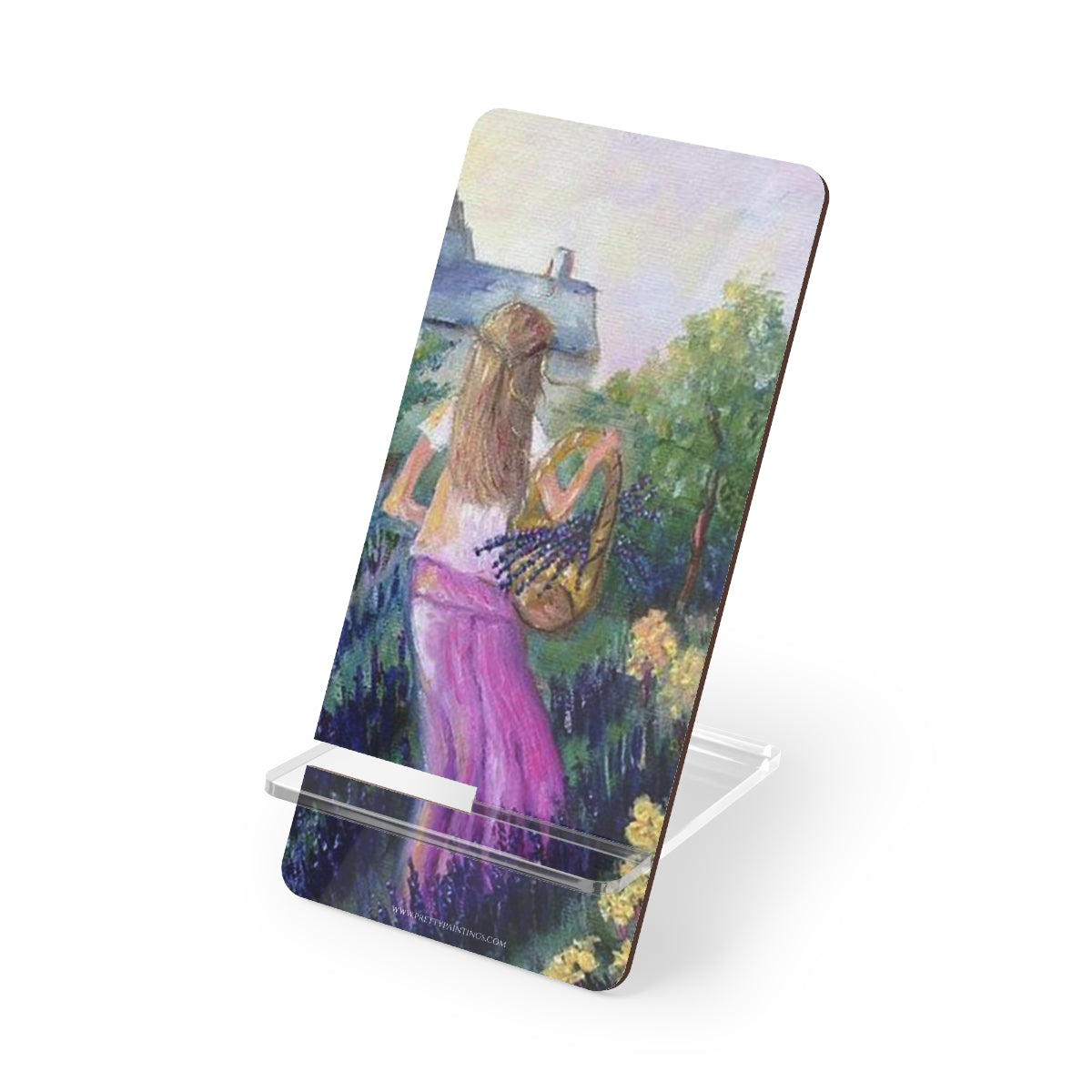 Girl in a lavender Field Cell Phone Stand