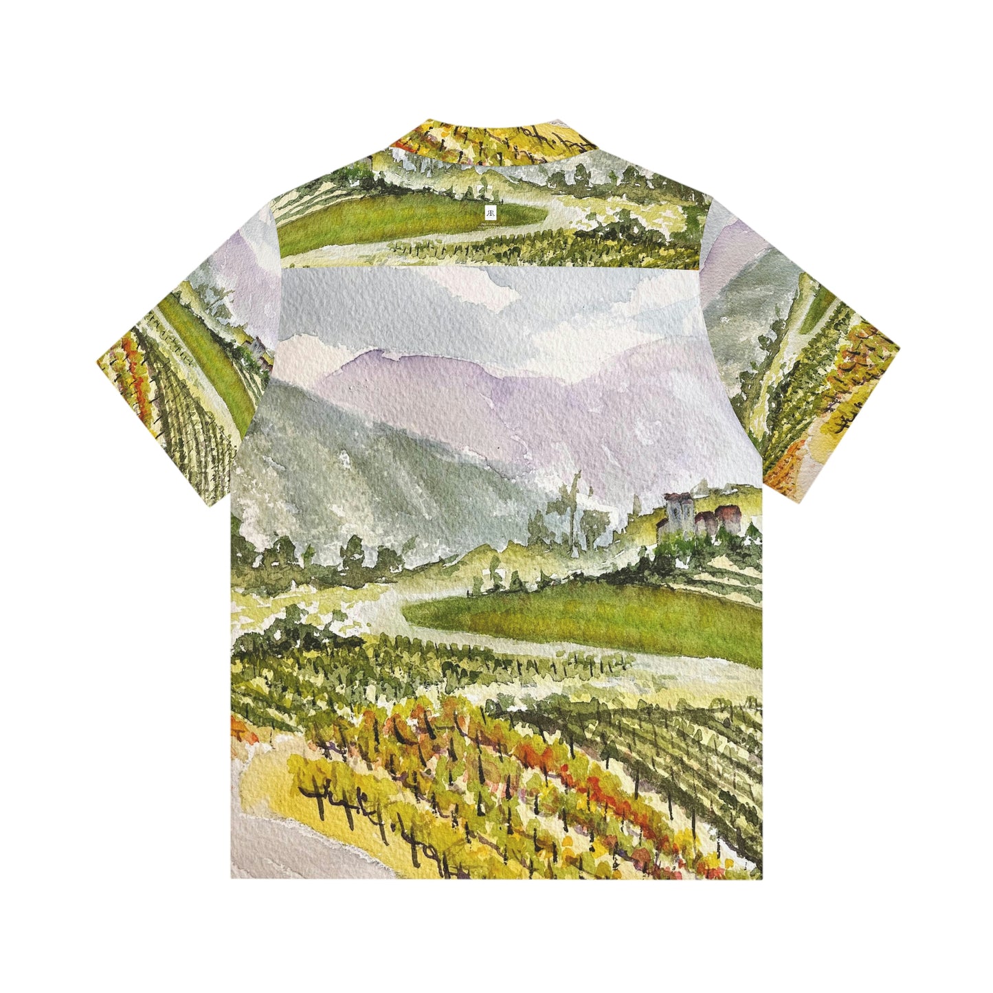 Road down from the Villa Original GBV Winery Temecula Vineyard Landscape Men's Hawaiian Shirt