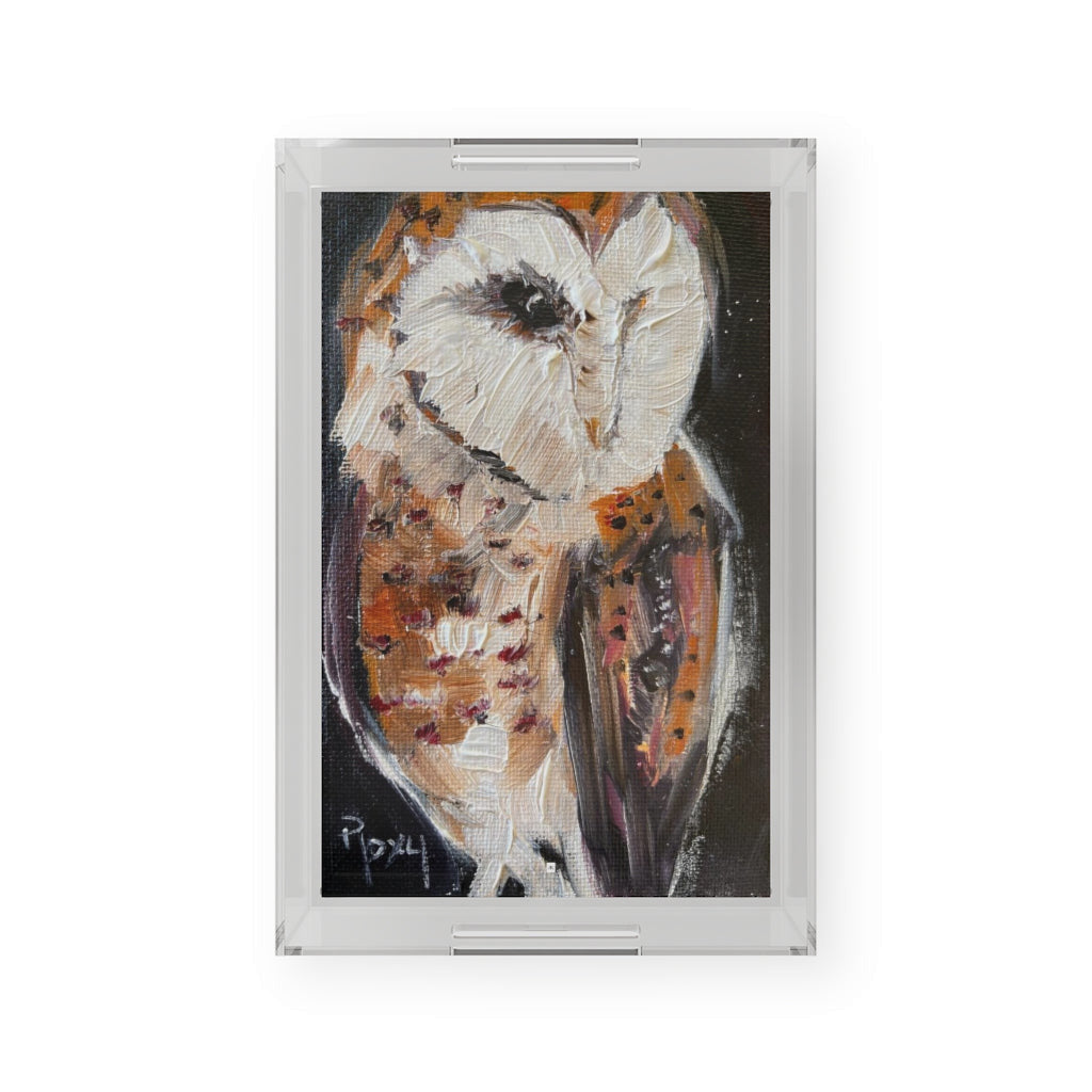 Barn Owl (Sleeps with one eye Open)  Acrylic Serving Tray