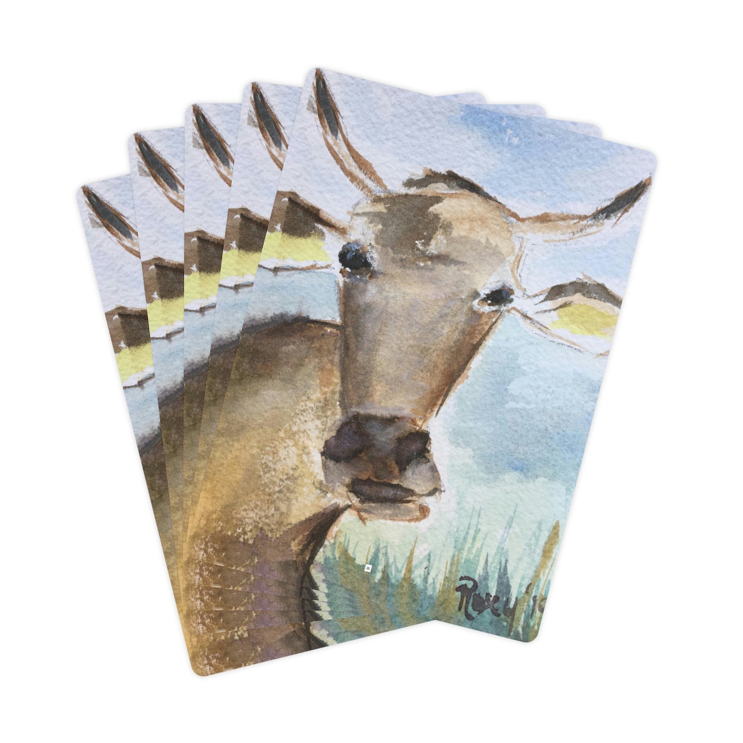 Sunshine- Whimsical Cow- Poker Cards/Playing Cards